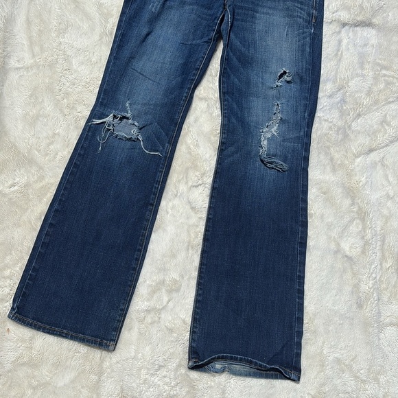 American Eagle Bootcut Stretch Jeans | Size 10 | Distressed Mid Rise Denim - Picture 4 of 11